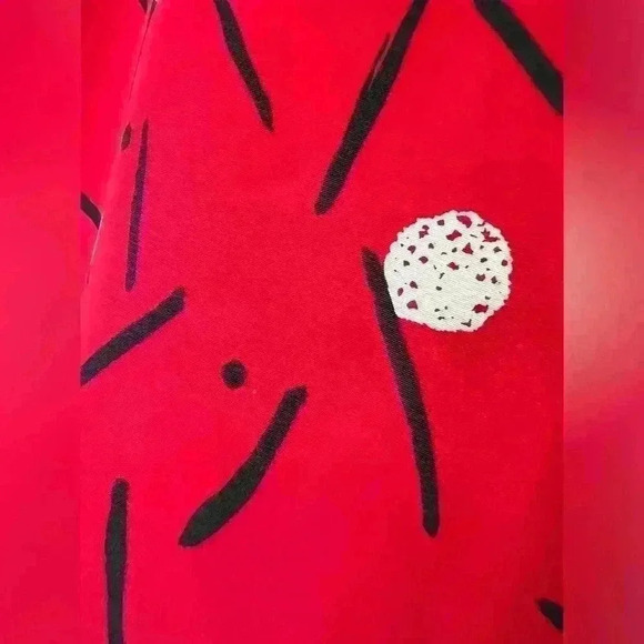 Vintage Liz Baker Red and Black Polka Dot Button Up Blouse Retro Eclectic 14 - Picture 7 of 12